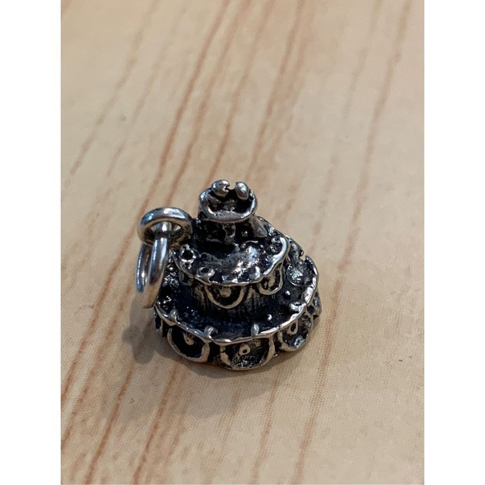 .925 Wedding Cake Sterling Silver Jewelry Charm